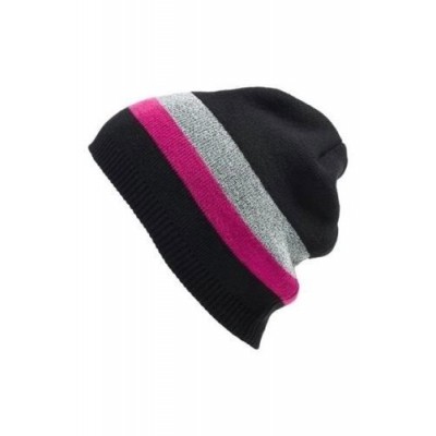 Zella 132352 Knit Reflective Hat One Size Col Black/Pink/Gray  eb-77376937